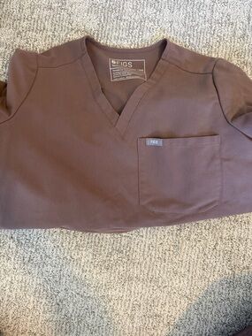 FIGS Technical Collection V-neck Scrub Top in Brown